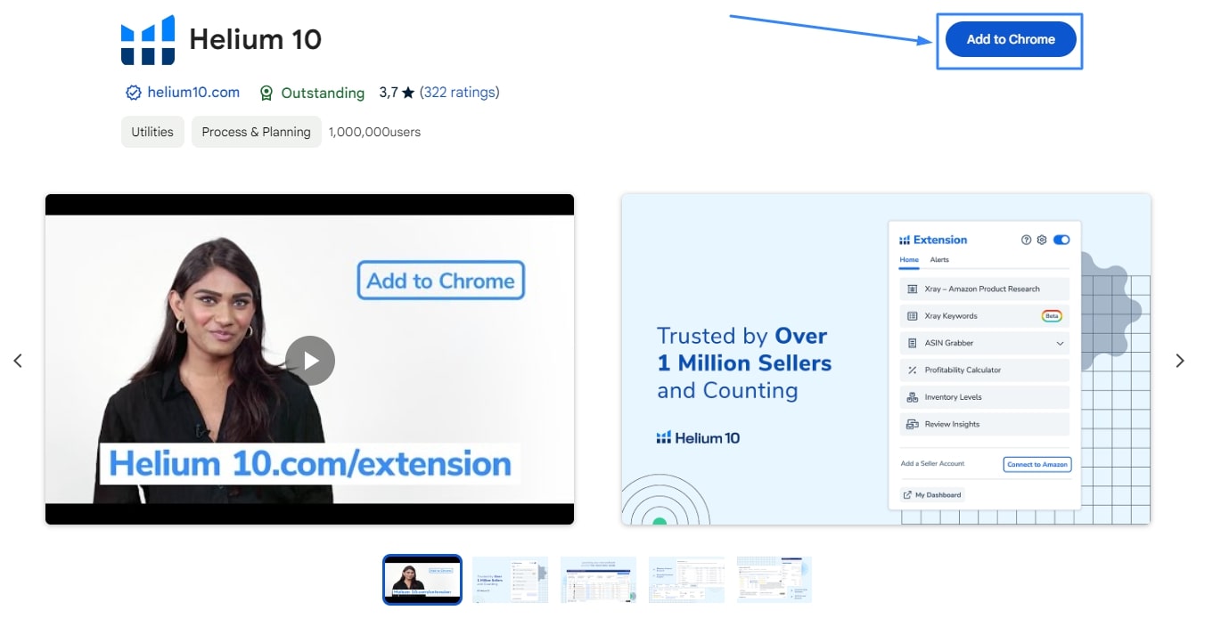 Chrome Extension Helium 10